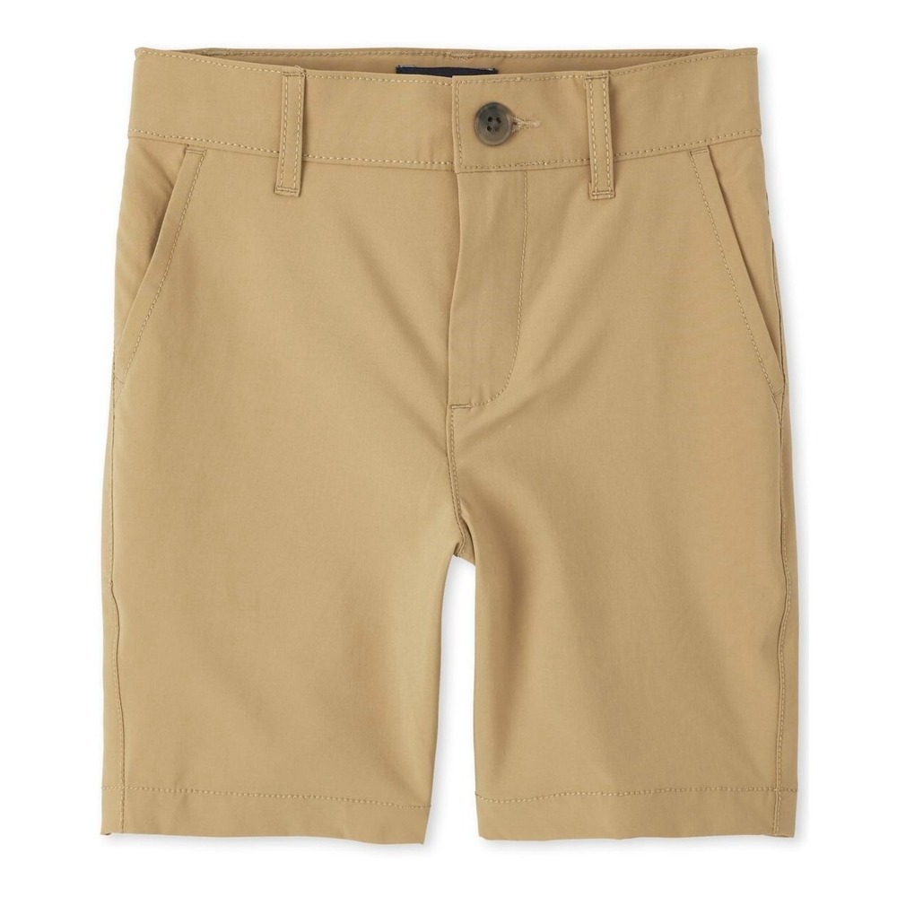 NEW The Children's Place Chino Shorts Boy 10 Flax Tan Quick Dry Moisture Wicking